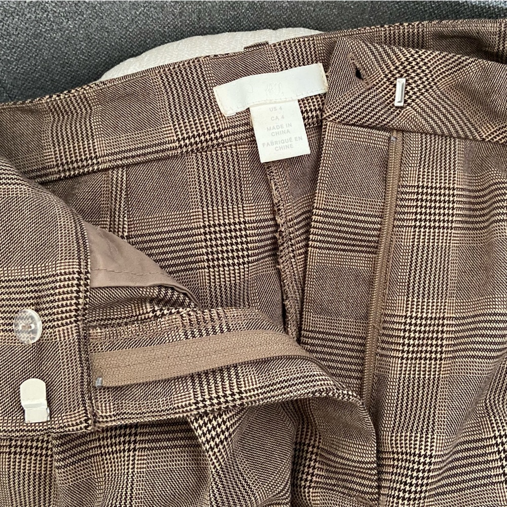 H&M ankle length pants in light beige/checked - Picture 5 of 9